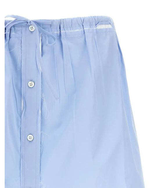 Minijupe À Lien De Resserrage Miu Miu en coloris Blue