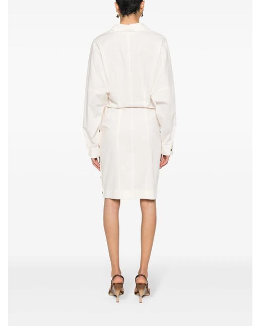 Philosophy Di Lorenzo Serafini White Poplin Wrap Mini Dress