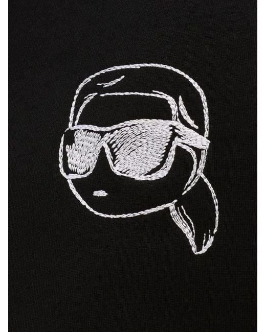 Karl Lagerfeld Black Logo-Embroidered Relaxed Sweatshirt for men