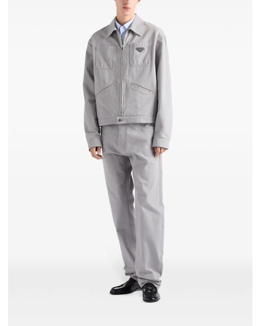 Prada Gray Denim Jacket for men