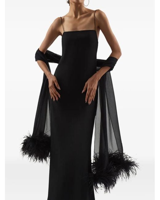 ‎Taller Marmo Black Dita Spirito Stole Feather Scarf