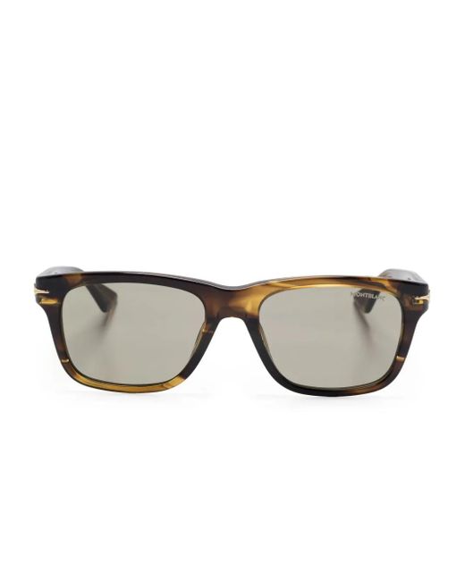 Montblanc Gray Rectangle-Frame Sunglasses for men