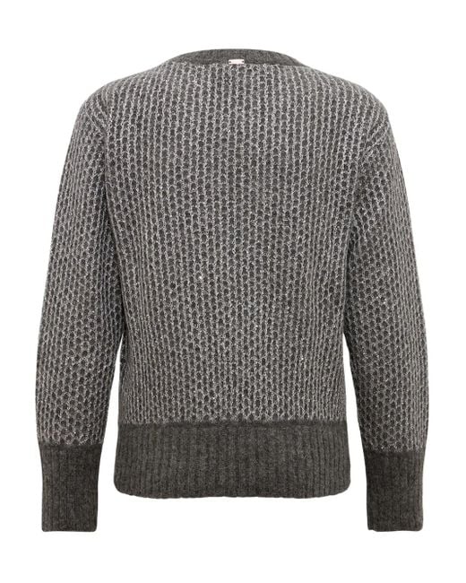 Herno Gray Sequin-Embellishment Sweater
