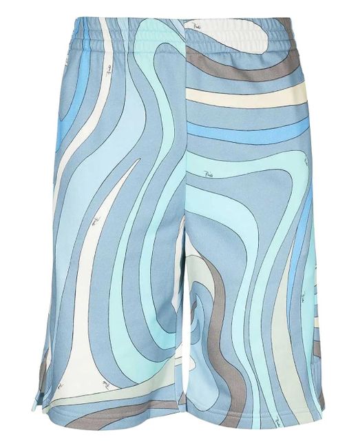 Emilio Pucci Shorts Mit Wirbel-Print in Blue für Herren