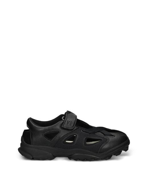 Y-3 Black Cut-Out Strap Sandals for men