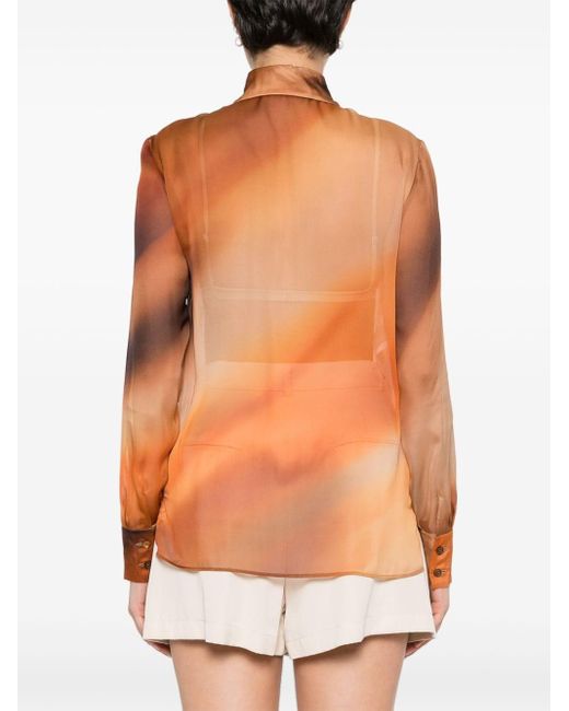 Camisa de gasa con efecto sombreado Alberta Ferretti de color Brown