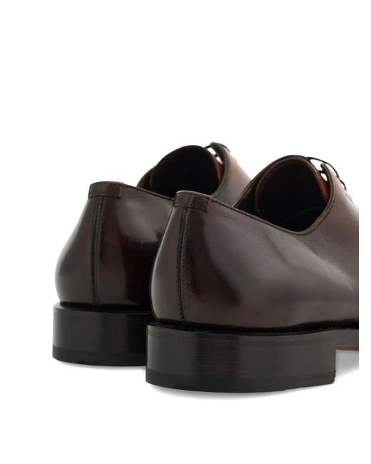 Ferragamo Brown Tramezza Plain Toe Oxford Shoes for men