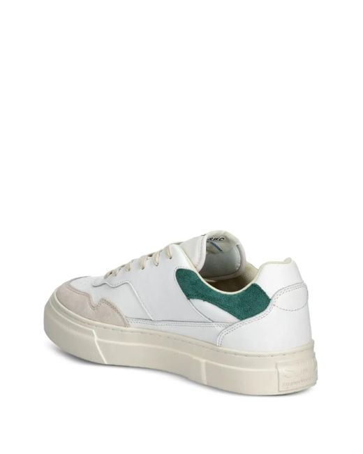Stepney Workers Club White Pearl Leather Panel Trainers