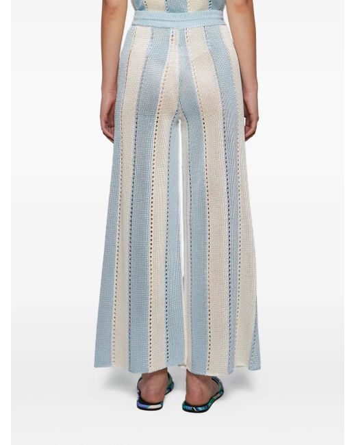 Calle Del Mar Blue Cabana Stripes Knit Trousers