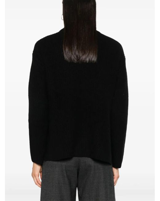 P.A.R.O.S.H. Black Crew-Neck Cashmere Jumper