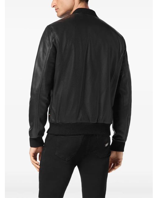 メンズ Philipp Plein レザージャケット Black
