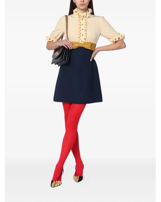 Valentino Garavani Blue Crepe De Chine Mini Dress