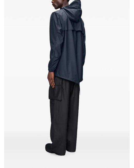 Rains Blue Fishtail Drawstring-Hem Jacket for men