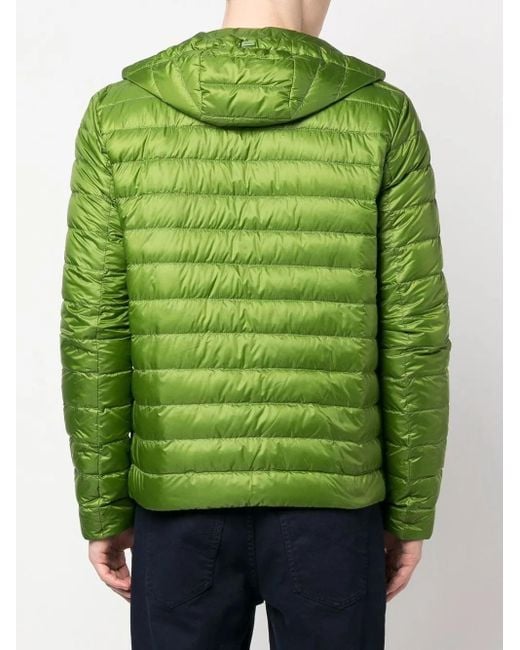 Herno Green Globe Hooded Padded Jacket for men