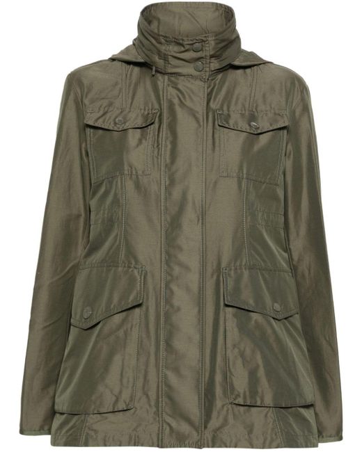 Moncler Green Ilo Concealed-Hood Jacket