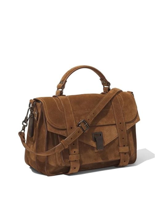 Proenza Schouler Brown Medium Ps1 Suede Crossbody Bag