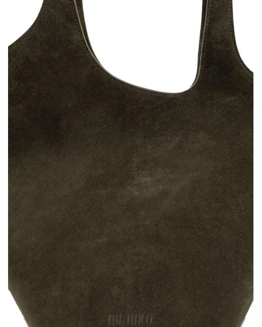 The Attico Black Medium La Scoop Suede Top-Handle Tote Bag