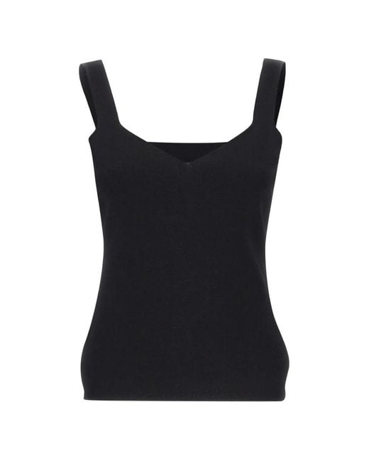 Kaos Black V-Neck Knitted Top