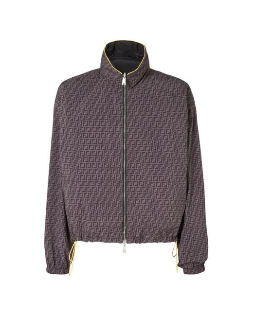 Fendi Black Reversible Nylon Windbreaker Jacket for men