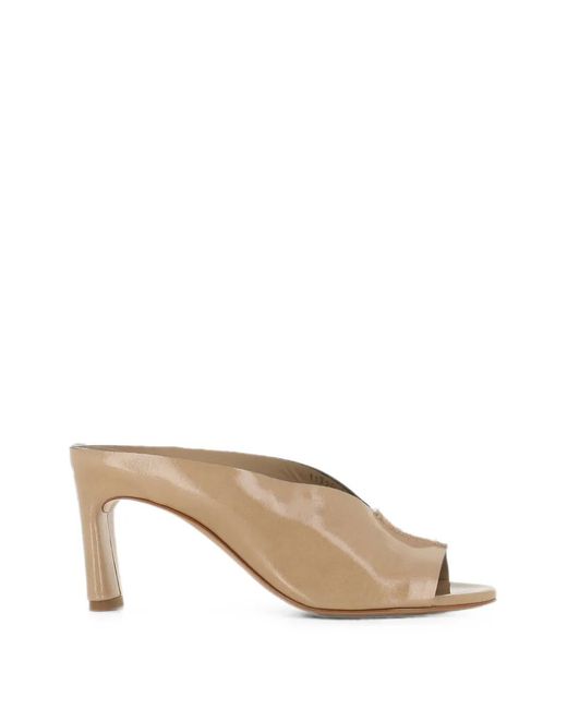 Roberto Del Carlo Natural Sandales Metis En Cuir Verni