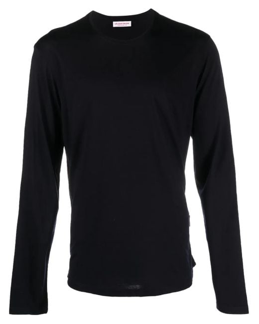 Orlebar Brown Black Crew-Neck Merino-Wool Jumper for men