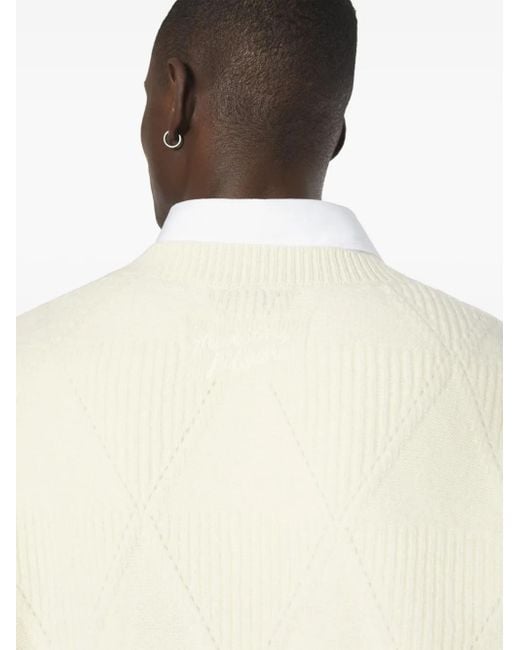 Jersey De Lana Con Motivo A Rombos Maison Kitsuné de hombre de color Natural