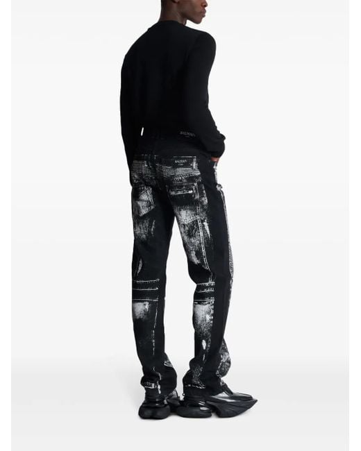 Balmain Gray Wide Jeans for men