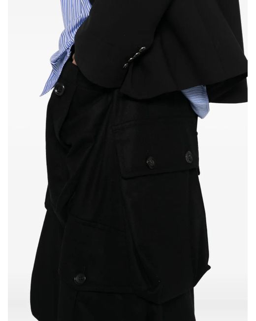 Comme des Garçons Shorts Met Asymmetrische Zoom in het Black voor heren