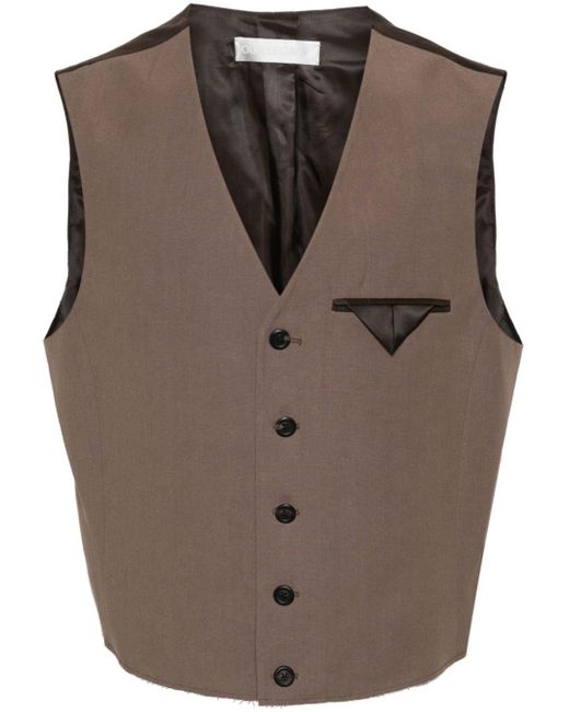 Our Legacy Brown Panelled-design Waistcoat for men