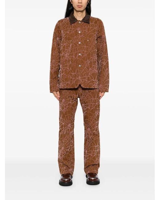 MASU Brown Flocky-Web Jacket for men