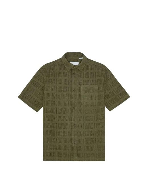 Les Deux Green Charlie Open-Work Shirt for men