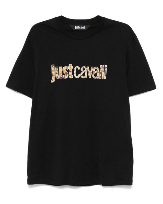 Just Cavalli Black Logo-Print T-Shirt for men