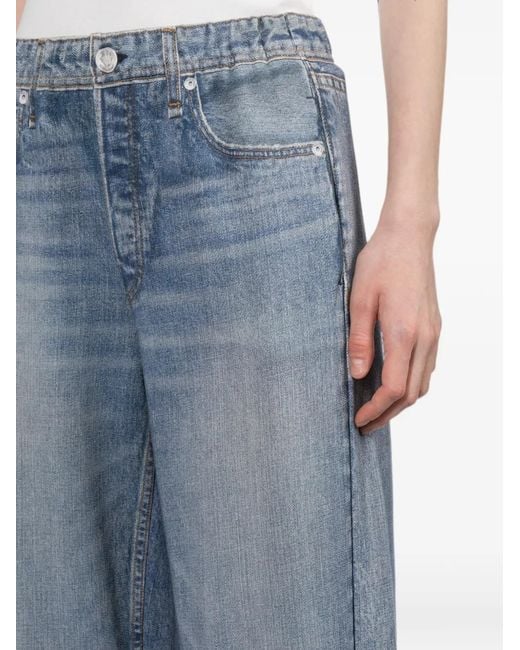 Rag & Bone Blue Jean Ample À Effet Délavé