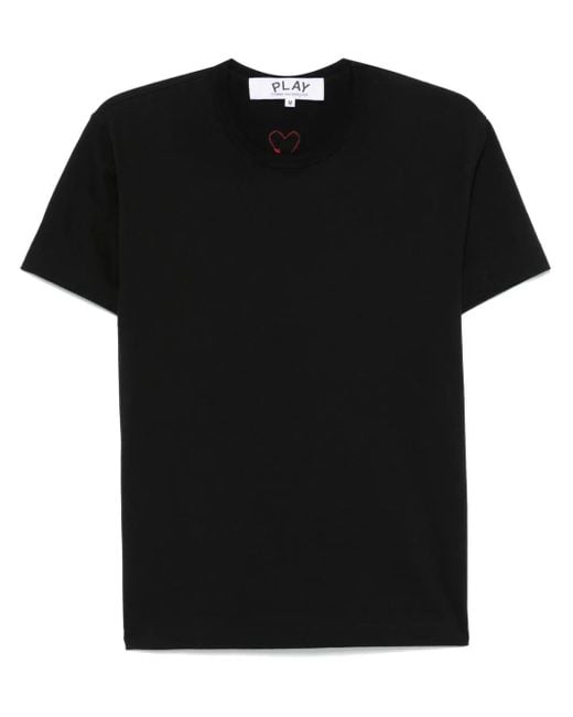 Camiseta con parche de corazón característico COMME DES GARÇONS PLAY de color Black