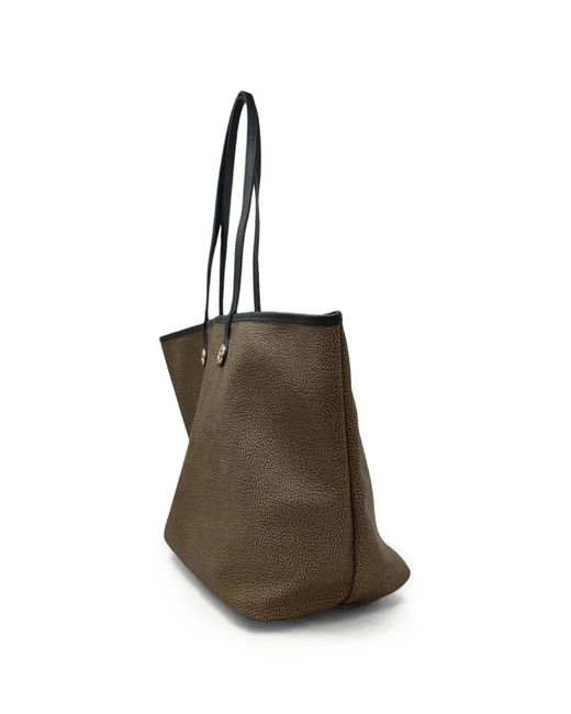 Borbonese Brown Printed Top Handle Shoulder Bag
