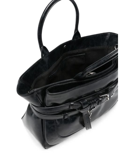 OSOI Black Brocle Leather Tote Bag