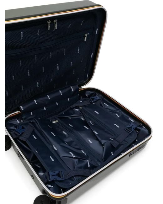 K-Way Green Eudoxie Embossed Logo Suitcase