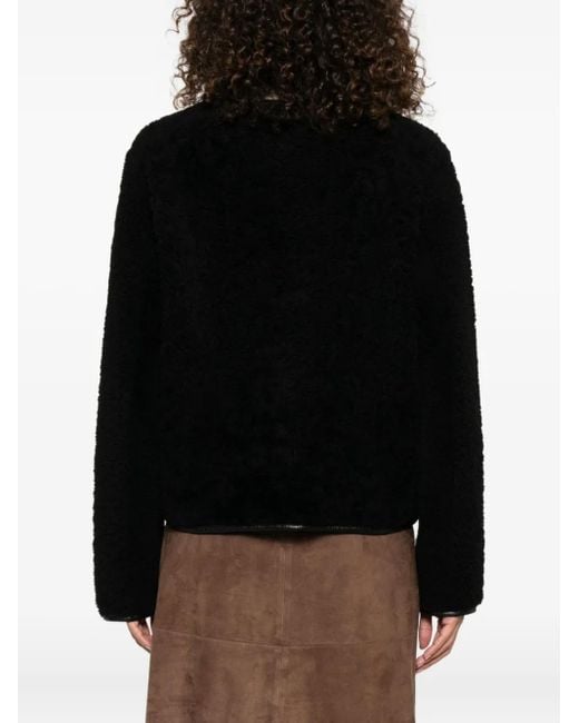 Blazé Milano Black Button-Fastening Sheepskin Jacket