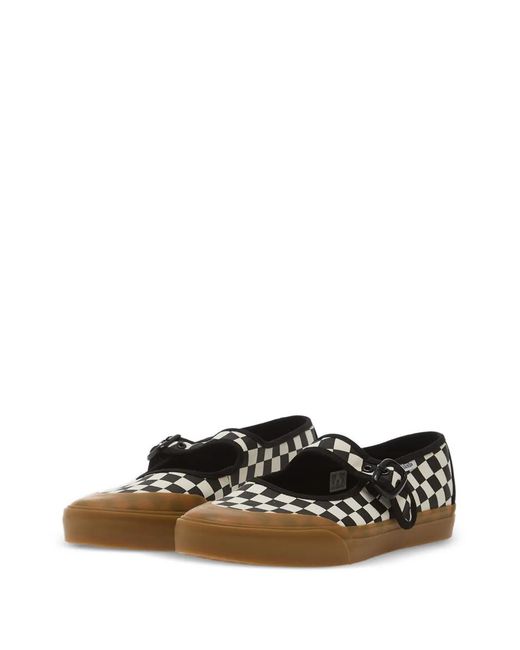 Vans White Checkerboard Buckle-Fastening Sneakers