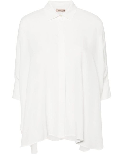 Blanca Vita White Castanea Chiffon-crepe Shirt