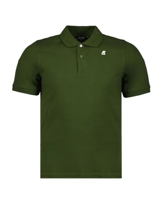 K-Way Green Polo À Deux Boutons Logo for men
