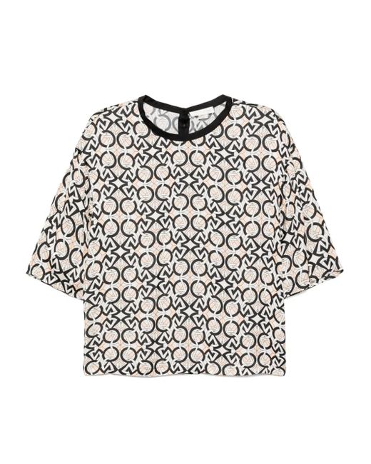 Zuhair Murad Natural Subtitle-Printed Charmeuse T-Shirt