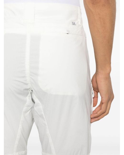 C P Company White Lens-detail Cargo Trousers for men
