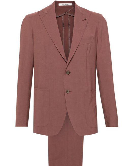Tagliatore Red Single-breasted Wool Blend Suit for men