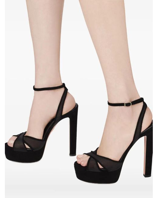 Aquazzura Black 130Mm Divine Sandals