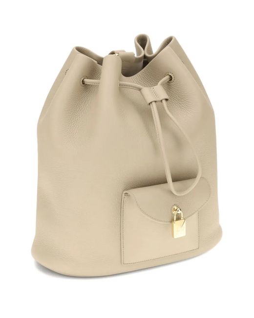 Loro Piana Natural Extra Drawstring Leather Backpack