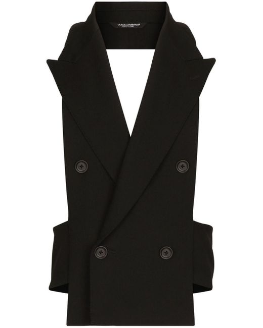Dolce & Gabbana Black Open-back Waistcoat for men
