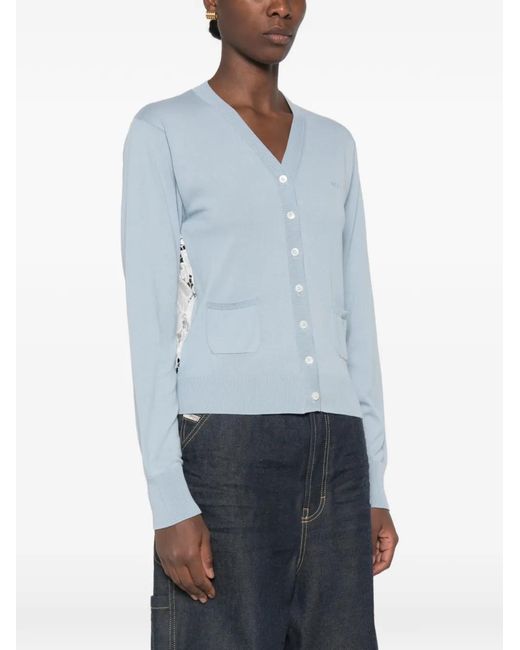 N°21 Blue Cardigan À Col V