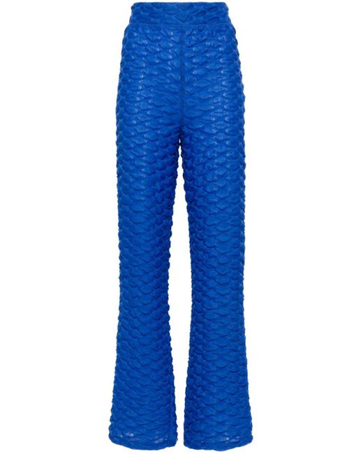 Henrik Vibskov Blue Bubble Wrap High-Waist Bootcut Trousers