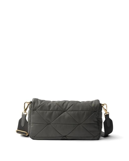 Prada Gray Padded Re-Nylon Shoulder Bag